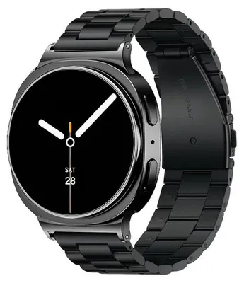 Produktbild von By Qubix Edelstahl-Gliederarmband - Schwarz - passend für Samsung Galaxy Watch 9 - 40 mm / 44 mm