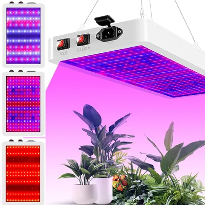 Obrázek produktu pro Osvětlení pro pokojové rostliny – plné spektrum, 216 LED diod, 3 režimy, velký dosah pro růst rostlin, vodotěsné a prachotěsné, vhodné pro venkovní použití, výškově nastavitelné závěsné osvětlení pro rostliny