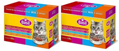 Zdjęcie produktu dla BASIL mokra karma dla kota saszetki 100 g mix smaków x 24szt kot