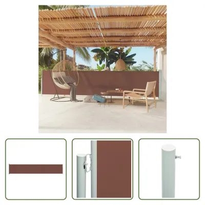 Produktbild von The Living Store Seitenmarkise Ausziehbar 117x600 cm Braun