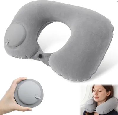 Produktbild von Aufblasbares Nackenkissen ergonomisch, kompakt, leicht, für unterwegs