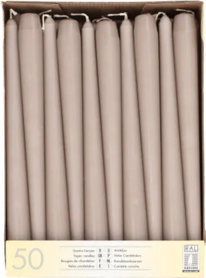 Produktbild von 50 Leuchterkerzen Ø 2,2 cm · 25 cm greige