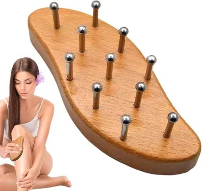 Obrázok produktu pre Drevená kefa na česanie vlasov | Masážna pena na podporu rastu vlasov a relaxáciu