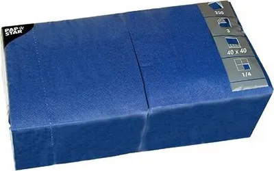 Produktbild von Servietten, 3-lagig 1/4-Falz 40 cm x 40 cm dunkelblau