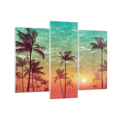 Produktbild von Bilder auf glas - Horizont Küste Kokosnuss Himmel - 130x100cm - Glasbilder - Wandbilder - Kunstdruck - Wanddekoration aus Glas - Glas Bilder - Wandbild auf Glas - GCB130x100-3121