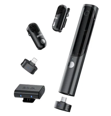 Image de Boya Magic Set-02 Système de microphone transformable, suppression du bruit assistée par IA, réglages via l'application