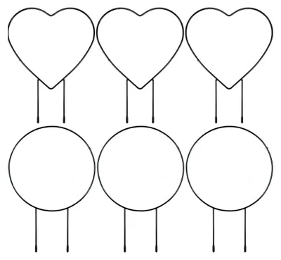 Produktbild von 6 Stück Rankhilfen für Kletterpflanzen, Innenspalier und Gartenspalier zur Unterstützung von Topfpflanzen, aus Metall