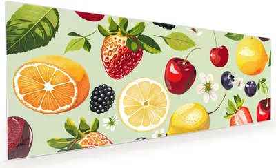 Produktbild von Küchenrückwand Spritzschutz Glas mit Motiv Fruchtmix 40 x 40 cm