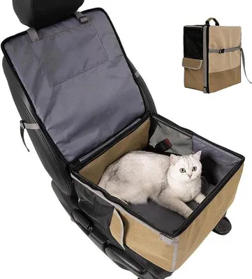 Produktbild von Haustiere Autositz - Reisevergrößer Cat - Sicher Reisen - Atmungsaktives Mesh Design - 45 x 42 cm - Schwarz