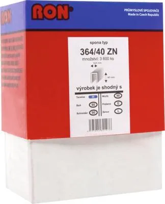 Obrázek produktu pro Spona 364/40 ZN M, 3600 kusů v balení