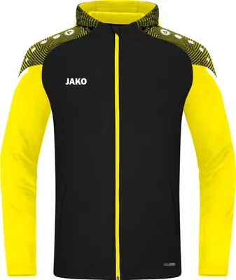 Image de JAKO Veste à capuche Performance pour enfants, Couleur:noir/soft yellow, Taille:164