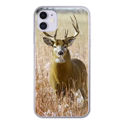 Produktbild von MuchoWow® Handyhülle Schutzhülle Hülle für iPhone 11 Hirsche - Gras - Herbst - Tiere - Natur - Geweih Silikon Softcase Handy Hülle - Handytasche