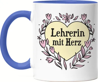 Produktbild von Lehrerin mit Herz Tasse Blau Geschenkidee Zum Danke Sagen Beste Lehrerin