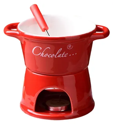 Imagen del producto de Taza de fondue de cerámica con vela para fundir queso