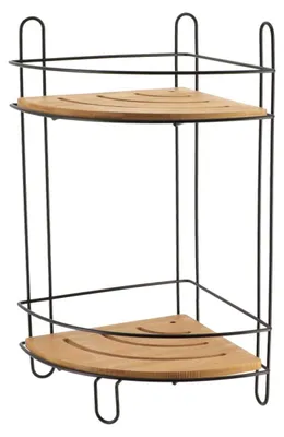 Produktbild von Eckregal metalldraht bambus 2 ebenen - schwarz bambus - Tendance