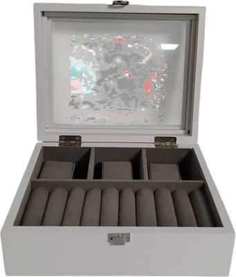 Obrázek produktu pro Box na šperky Home ESPRIT Bílá šedá dřevěná MDF 22 X 19 X 7,5 CM