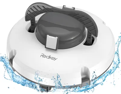 Produktbild von Redkey S100 Kabelloser Poolroboter für 100 m², automatischer Poolsauger hält 130 Minuten mit starker Saugkraft, 180μm für oberirdischen/flachen Pool