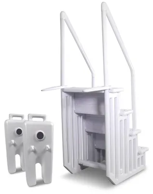 Produktbild von Schwimmbadleiter Treppe, Kunststoff 4-stufig + Gewichte