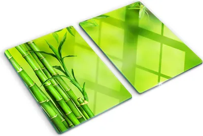 Imagen del producto de Cubierta para placa de cocina – Cubierta para placa de inducción – Placa de protección de vidrio – 2x40x52 cm – Placas de protección de vidrio para cocina – Vidrio templado – Bambú