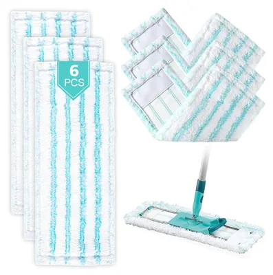 Produktbild von 6 Stück Ersatz-Wischbezüge für Leifheit Profi XL Micro Duo / Baumwolle Plus