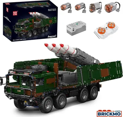 Zdjęcie produktu dla Mould King 8x4 RC – wojskowa ciężarówka rakietowa, kolor wojskowy zielony 20045