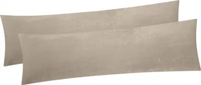 Produktbild von Produktbild 2er Set Fleece Winter Seitenschläferkissen Bezug in 40x145cm - Beige - flauschig weich und warm, kuschelig (W-40x145cm-Beige-2-Stück)