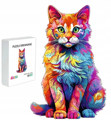 Produktbild von Pasjo24 Holzpuzzle Katze 120 Teile Geschenk für Kinder