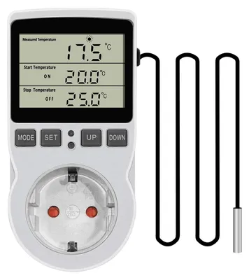 Digitaler Thermostat Steckdose 230V, 3m Sensor, -40-120°C