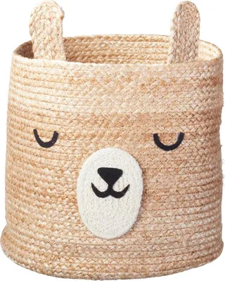 Produktbild von H&S Decoration | Spielzeugkorb - Aufbewahrungskorb für Kinde - 28 x 28 x 25 cm - Rund - Jute - Spielzeugkiste - Tiermotiv