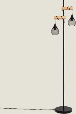 Produktbild von Stehlampe Aluminium und Holz Monah Schwarz