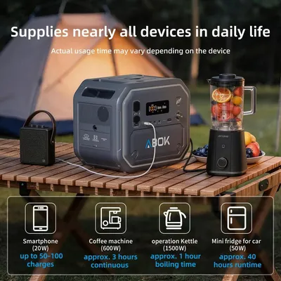 Produktbild von Ark2500 Power Station - Tragbare Solargenerator Powerstation - 2160Wh LiFePO4-Akku - 2500W AC-Ausgang - 2000–2500W Schnellladung - Notstrom zu Hause & Camping - EU-Steckdose