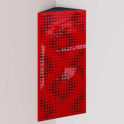 Zdjęcie produktu dla Zestaw 2 sztuk – wąska narożna pułapka basowa z aksamitem | 50 x 23 x 10 cm | Odbicie – izolacja akustyczna | [REBAT – czerwone tworzywo sztuczne | zielony]