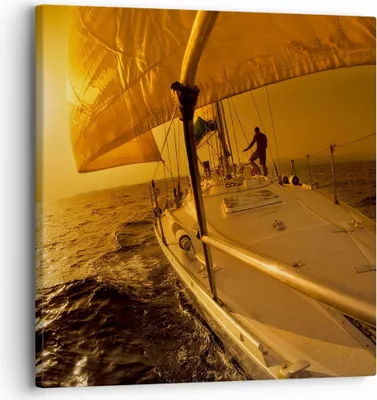 Produktbild von Bild auf Leinwand - Leinwandbild - Ozean Segelboot Yacht - 30x30cm - Wand Bild - Wanddeko - Leinwanddruck - Bilder - Kunstdruck - Wanddekoration - Leinwand bilder - Wandkunst - AC30x30-0322