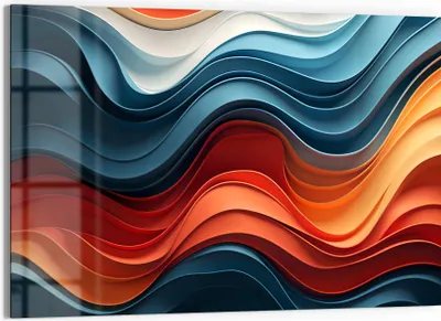 Produktbild von DEQORI Glasbild Echtglas 90x60 cm 'Wellen des Wohlgefühls' Wandbild Bild modern Deko