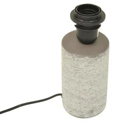 Produktbild von Lampenfuß Keramik grau mit Rillenoptik H 15 cm für E 27 max 40 Watt