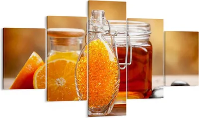 Produktbild von Bild auf Leinwand - Leinwandbild - Essen Honig Glas Vitamin - 125x70cm - Wand Bild - Wanddeko - Leinwanddruck - Bilder - Kunstdruck - Wanddekoration - Leinwand bilder - Wandkunst - EA125x70-2586