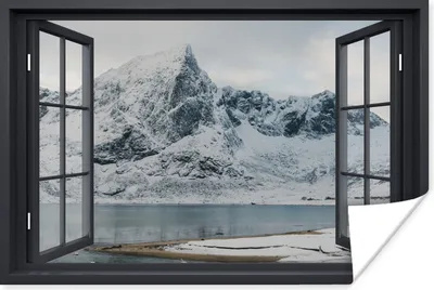 Produktbild von MuchoWow® Poster Aussicht - Winter - Berg 120x80 cm - Bilder