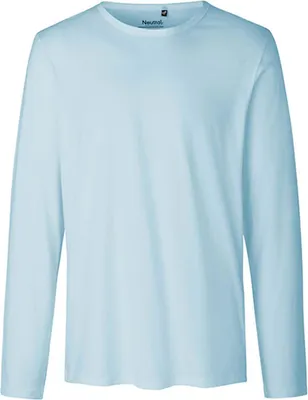 Immagine prodotto di Neutral O61050 | Maglietta a maniche lunghe da uomo / 100% cotone equosolidale - Colore: Azzurro - Taglia: S