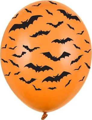 Obrázek produktu pro Balónky 30 cm, netopýři, pastelová M. oranžová (1 balení / 50 ks)