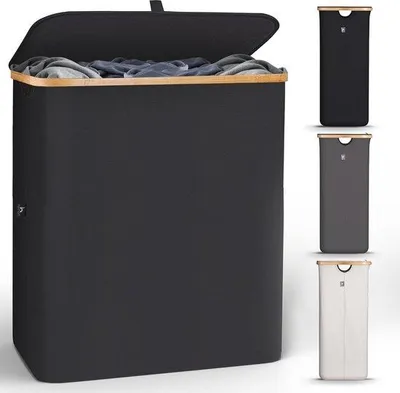 Immagine prodotto di Grande bacinella con coperchio e 2 scomparti, 140 L, ribaltabile, per il bagno e la camera da letto