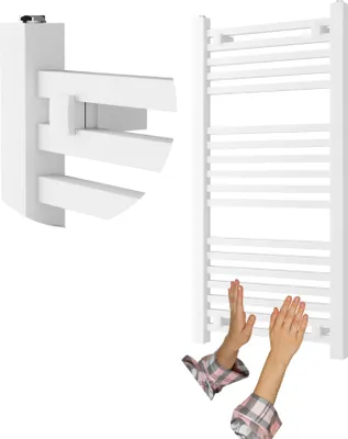 Obrázek produktu pro Granitan – koupelnové radiátory – sušák na ručníky – 100 × 50 cm – bílý – ohřívač ručníků – BERGEN
