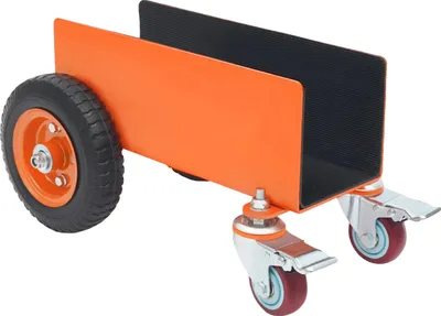 Image de Chariot de manutention, capacité de charge 300 kg, pneus pneumatiques, couleur orange