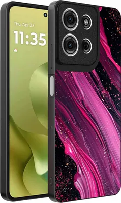 Produktbild von Geeignet für Motorola Moto G86 Telefon Fall mit Marmor-Druck - TPU zurück Abdeckung Fall Marmor Design - lila rosa - Smartphonica