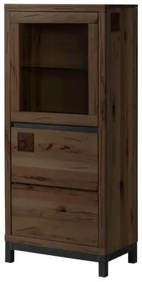 Produktbild von MASSIVMOEBEL24 Vitrine Kernbuche 65x40x148 tabacco braun geölt VILLANDERS #204