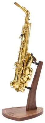 Produktbild von Saxofonständer Saxophonständer Saxofonhalter - Alt- und Tenorsaxophon - Walnussholz - Weiche Silikonklemmen