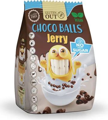 Zdjęcie produktu dla Nerano Choco Balls Jerry płatki śniadaniowe bez cukru wegańskie 375g