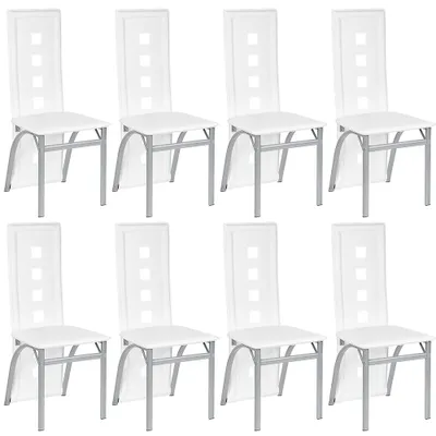 Produktbild von 8er-set Esszimmerstühle Stuhl Hochlehner Polsterstuhl Sitzgruppe Essgruppe Esszimmerstuhl Wartestuhl Besucherstuhl （Weiß）