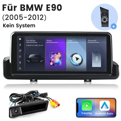 Produktbild von 10.25 "CarPlay&Android Auto Linux Autoradio für BMW E90/E91/E92/E93 (2005-2012) Upgrade mit iDrive Kompatibilität+Rückfahrkamera