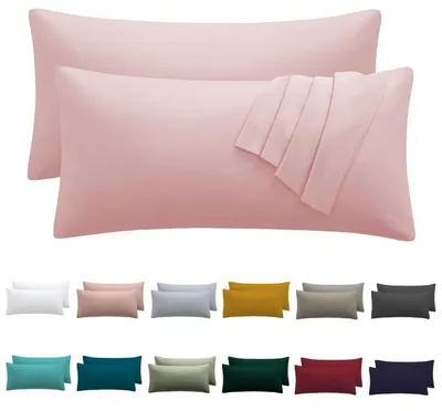 Productafbeelding van Kussensloop, 40 x 80 cm, set van 2, poederroze, microvezel