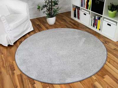 Produktbild von Hochflor Velours Teppich Triumph Hellgrau Rund in 7 Größen, Größe:400 cm Rund